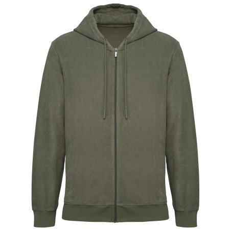 Sudadera ecorresponsable de rizo con capucha y cremallera hombre