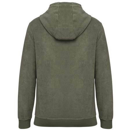 Sudadera ecorresponsable de rizo con capucha y cremallera hombre
