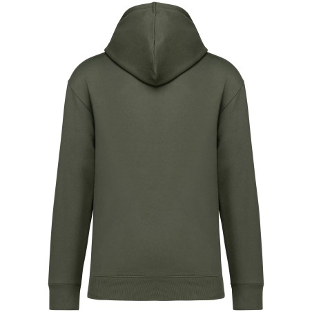 Eco-friendly unisex brushed fleece dropped shoulders hooded sweatshirt