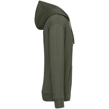 Eco-friendly unisex brushed fleece dropped shoulders hooded sweatshirt