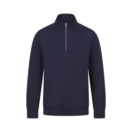 Unisex zipped neck sweatshirt
