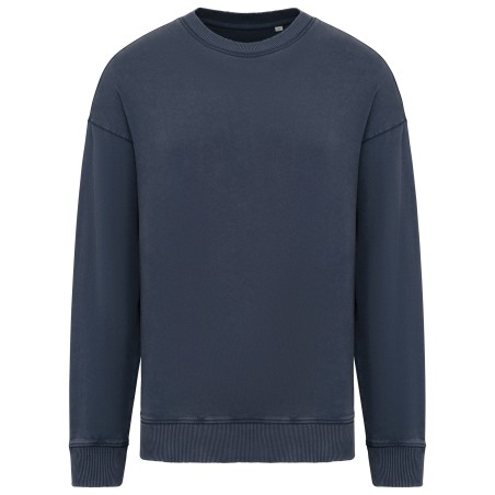 Unisex eco-friendly washed effect oversized crew neck sweatshirt