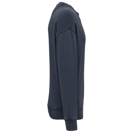 Sudadera ecorresponsable de cuello redondo efecto lavado oversize unisex