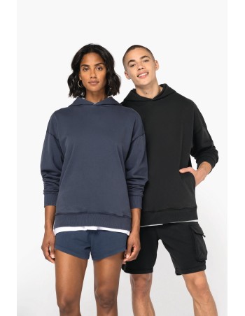 Sudadera ecorresponsable con capucha efecto lavado...