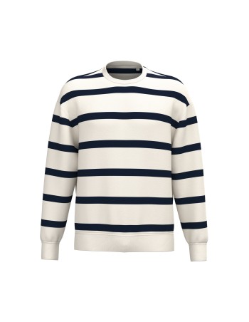 Sudadera ecorresponsable de cuello redondo a rayas y... 2