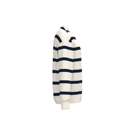 Sudadera ecorresponsable de cuello redondo a rayas y hombros caídos unisex