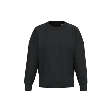 Sudadera ecorresponsable cuello redondo hombros caídos mujer