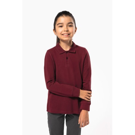 Kids\\\' long-sleeved polo shirt