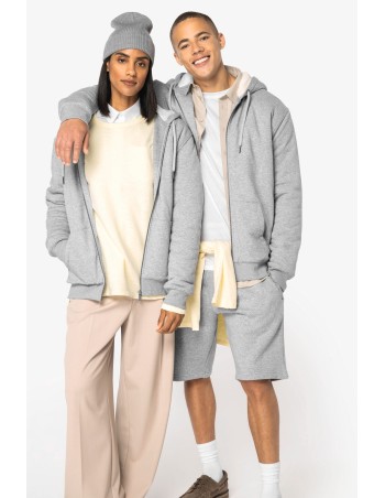 Eco-friendly unisex sherpa-lined full zip sweatshirt