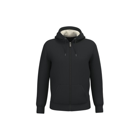 Eco-friendly unisex sherpa-lined full zip sweatshirt