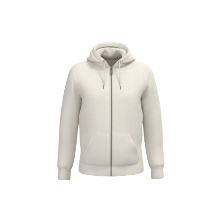 Eco-friendly unisex sherpa-lined full zip sweatshirt