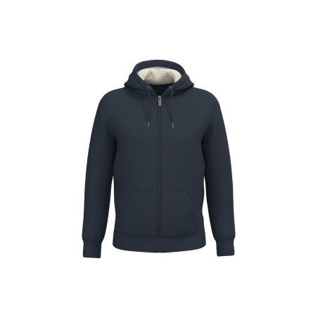 Eco-friendly unisex sherpa-lined full zip sweatshirt