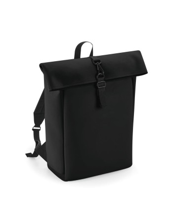 Mochila de poliuretano mate con solapa enrollable