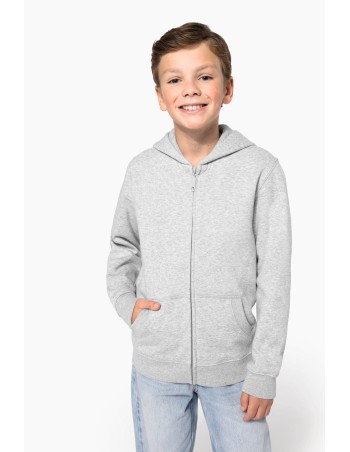 Kids\\\' recycled full zip hoodie