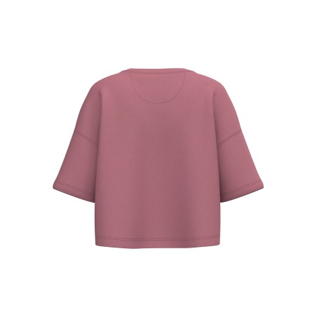 Ladies\\\' short sleeve crew neck crop sweatshirt