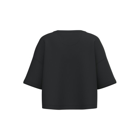 Ladies\\\' short sleeve crew neck crop sweatshirt