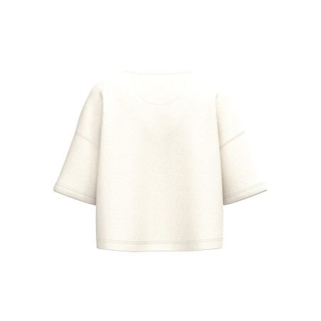 Ladies\\\' short sleeve crew neck crop sweatshirt