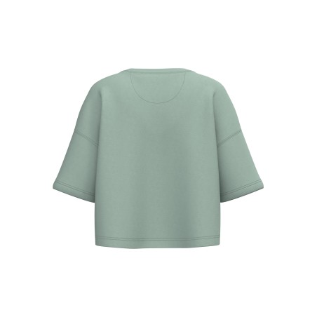 Ladies\\\' short sleeve crew neck crop sweatshirt