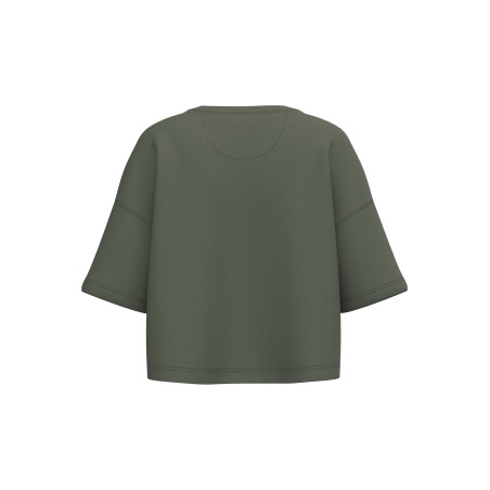 Ladies\\\' short sleeve crew neck crop sweatshirt
