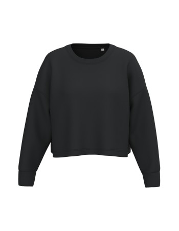 Sudadera crop cuello redondo mujer 2