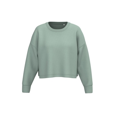 Ladies\\\' crew neck crop sweatshirt