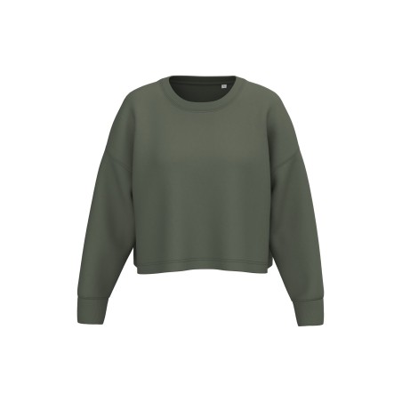 Ladies\\\' crew neck crop sweatshirt
