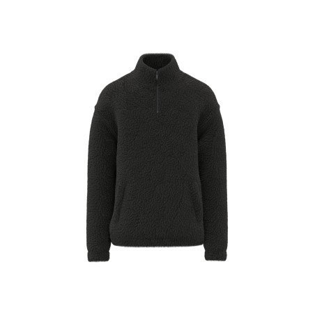 Unisex sherpa dropped shoulders quarter zip sweatshirt