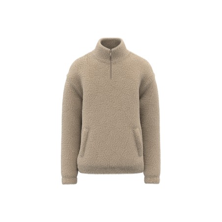 Unisex sherpa dropped shoulders quarter zip sweatshirt