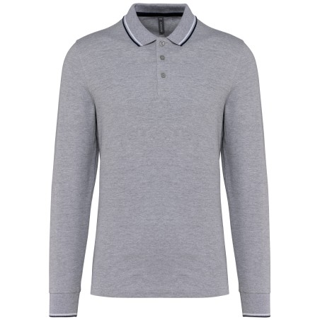 Polo piqué manga larga hombre