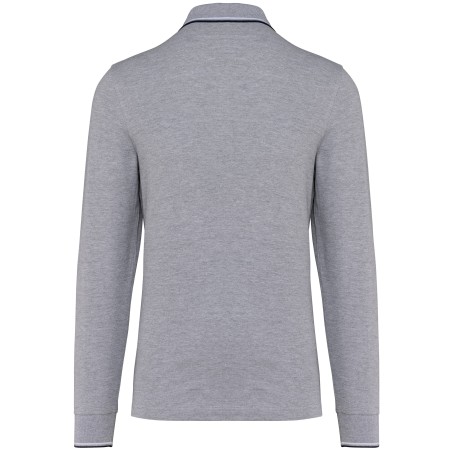 Polo piqué manga larga hombre