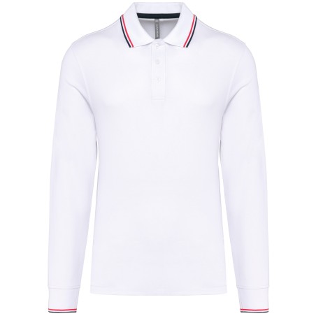 Polo piqué manga larga hombre