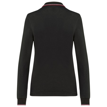 Polo piqué manga larga mujer