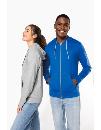 Lightweight cotton hooded sweatshirt