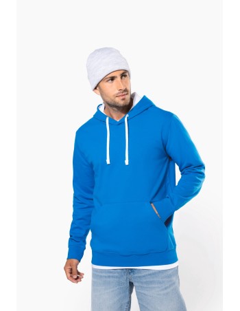 Men\\\'s contrast hooded sweatshirt