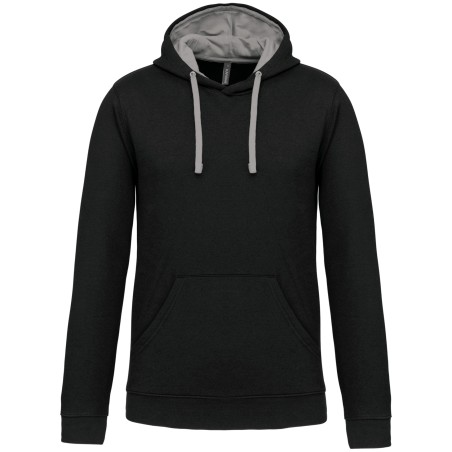 Men\\\'s contrast hooded sweatshirt