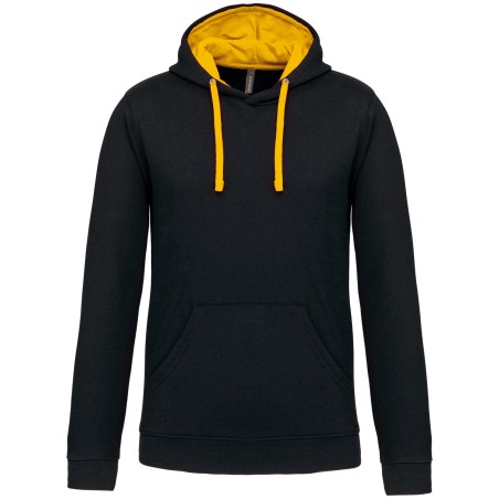 Men\\\'s contrast hooded sweatshirt