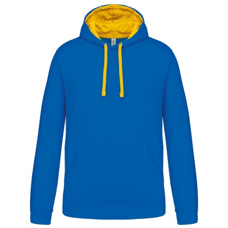 Men\\\'s contrast hooded sweatshirt