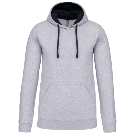 Men\\\'s contrast hooded sweatshirt