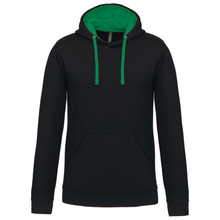 Men\\\'s contrast hooded sweatshirt