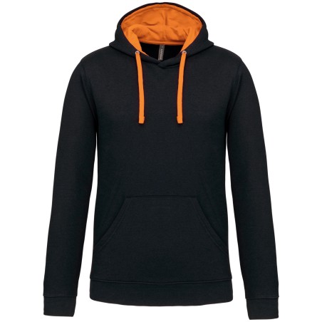 Men\\\'s contrast hooded sweatshirt