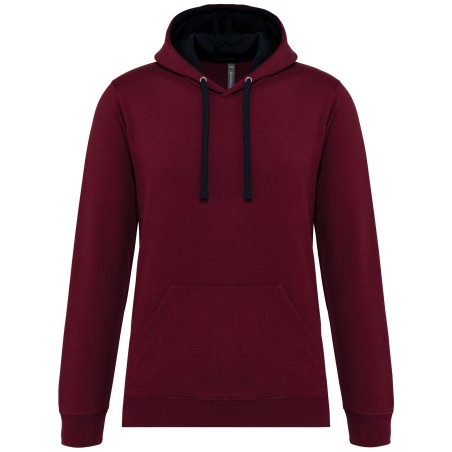 Men\\\'s contrast hooded sweatshirt