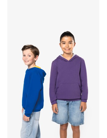 Kids\\\' contrast hooded sweatshirt