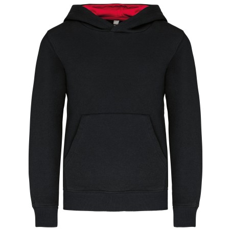 Kids\\\' contrast hooded sweatshirt
