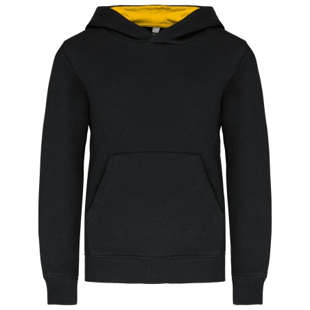 Kids\\\' contrast hooded sweatshirt
