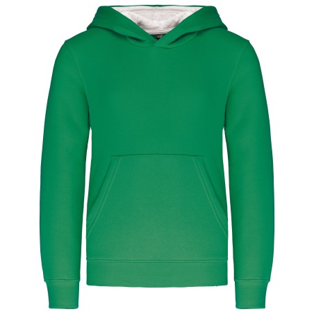 Kids\\\' contrast hooded sweatshirt