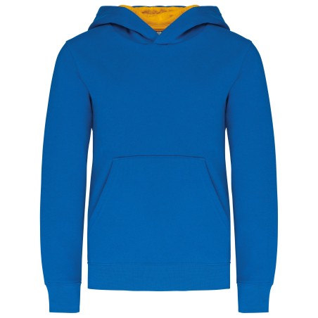 Kids\\\' contrast hooded sweatshirt