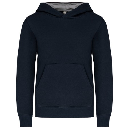 Kids\\\' contrast hooded sweatshirt