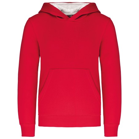 Kids\\\' contrast hooded sweatshirt