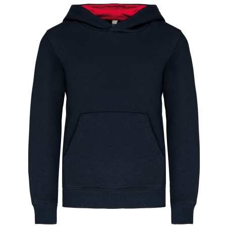 Kids\\\' contrast hooded sweatshirt