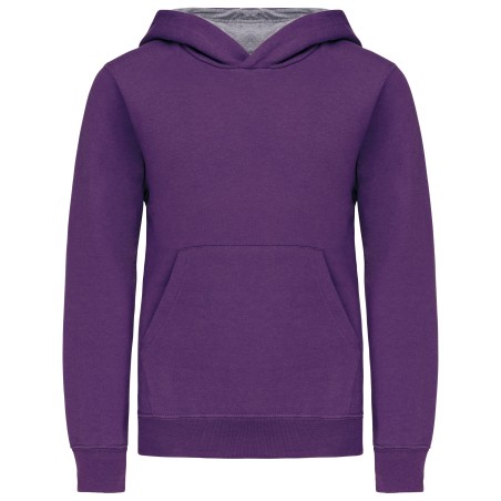 Kids\\\' contrast hooded sweatshirt
